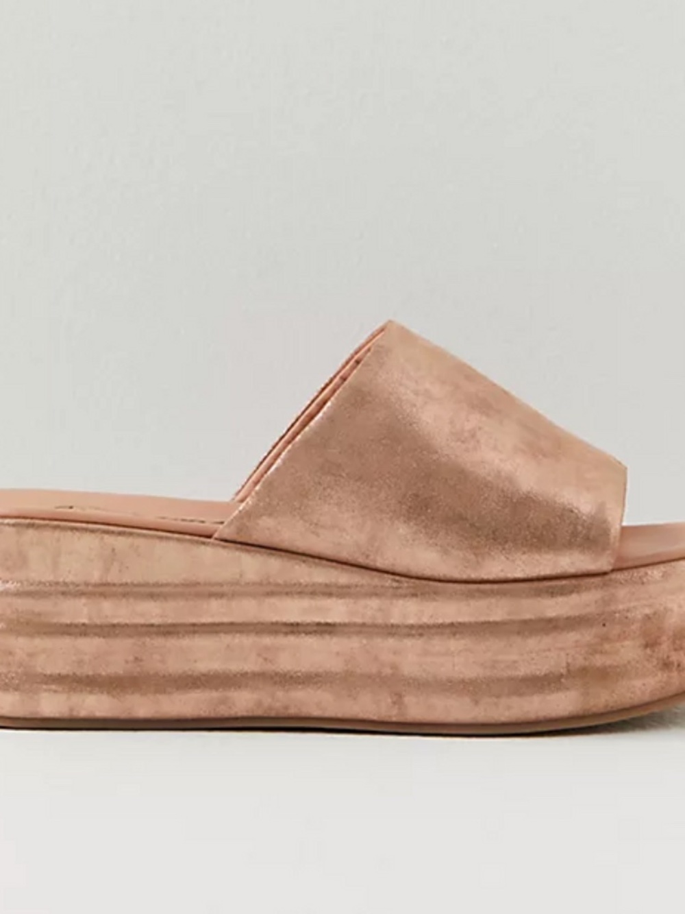 Free People Harbor Genuine Leather Sandals Metallic Copper Size:10 Fair Cond.